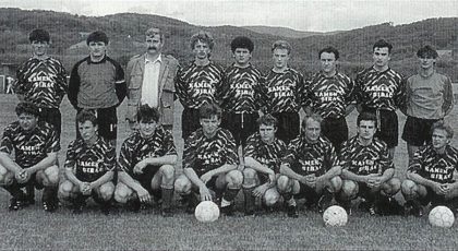 NK Kamen, sezona 1990./91. (stoje s lijeva: Z. Joščak, R. Šepl, M. Domović, A. Selihar, Ž. Rendić, V. Stranjik, Z. Bublić, B. Marić, D. Supan; čuče: J. Pika, Z. Hubinka, M. Čapek, Z. Hofman, D. Zeman, M. Andrlić...)